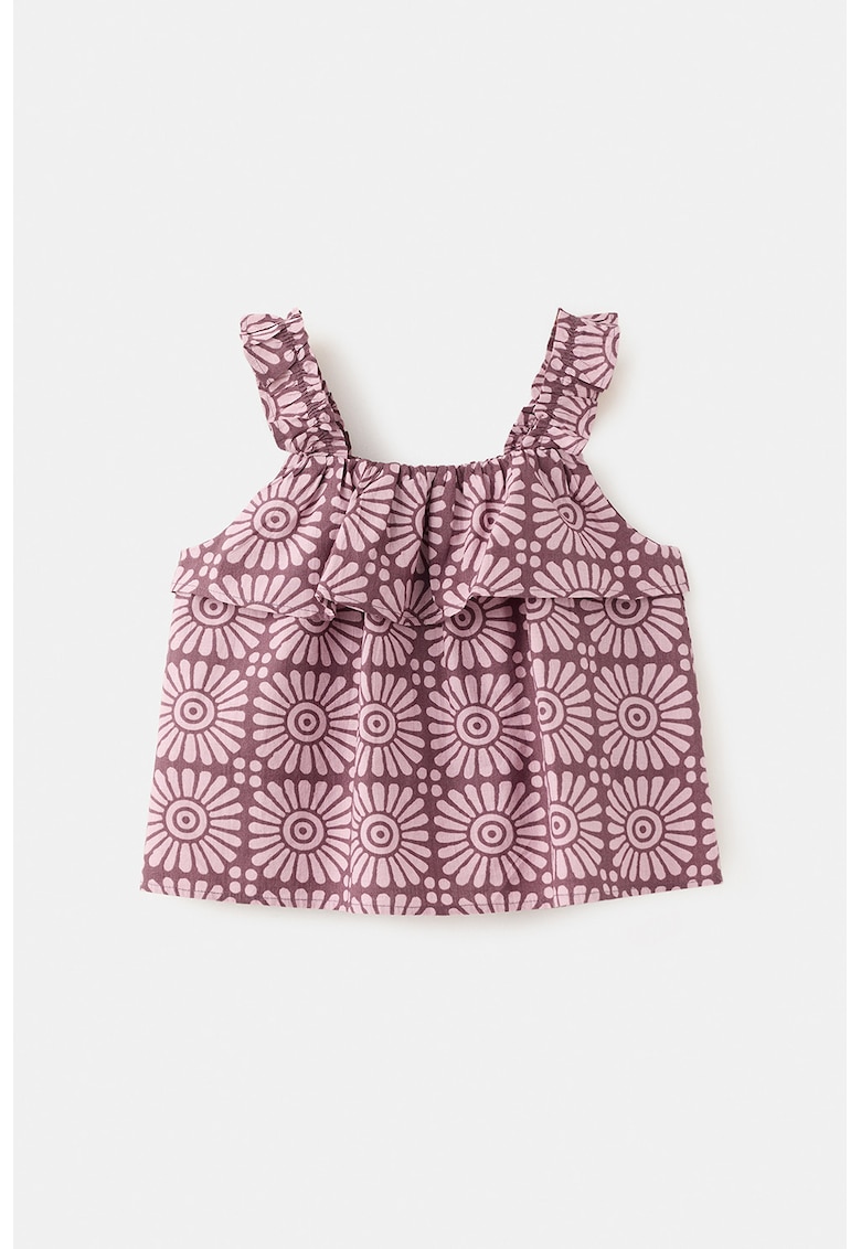 Top cu model si decolteu cu volane - Violet
