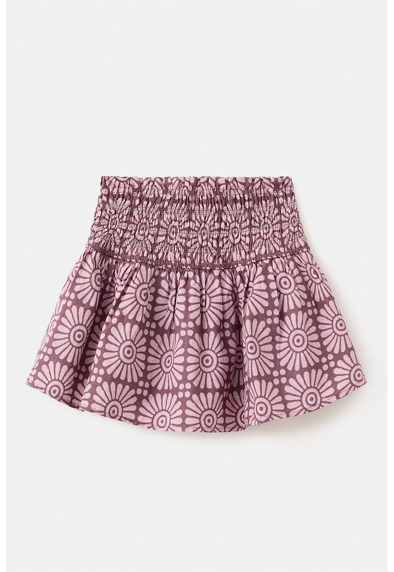 Fusta din bumbac cu talie elastica - Violet
