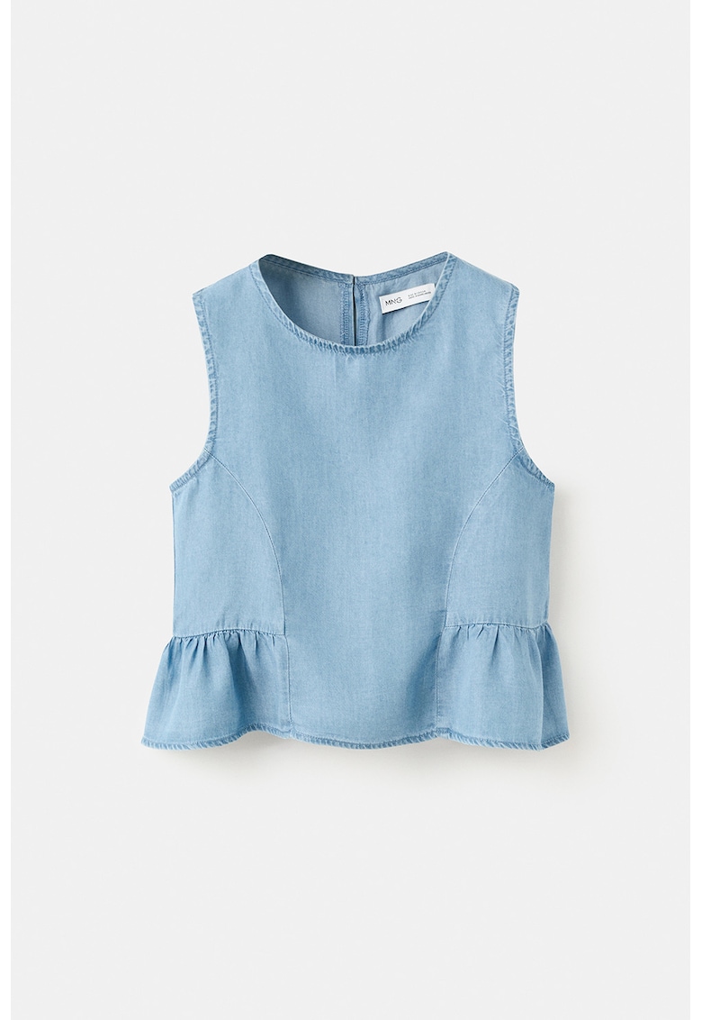 Top din lyocell si denim - Albastru pastel