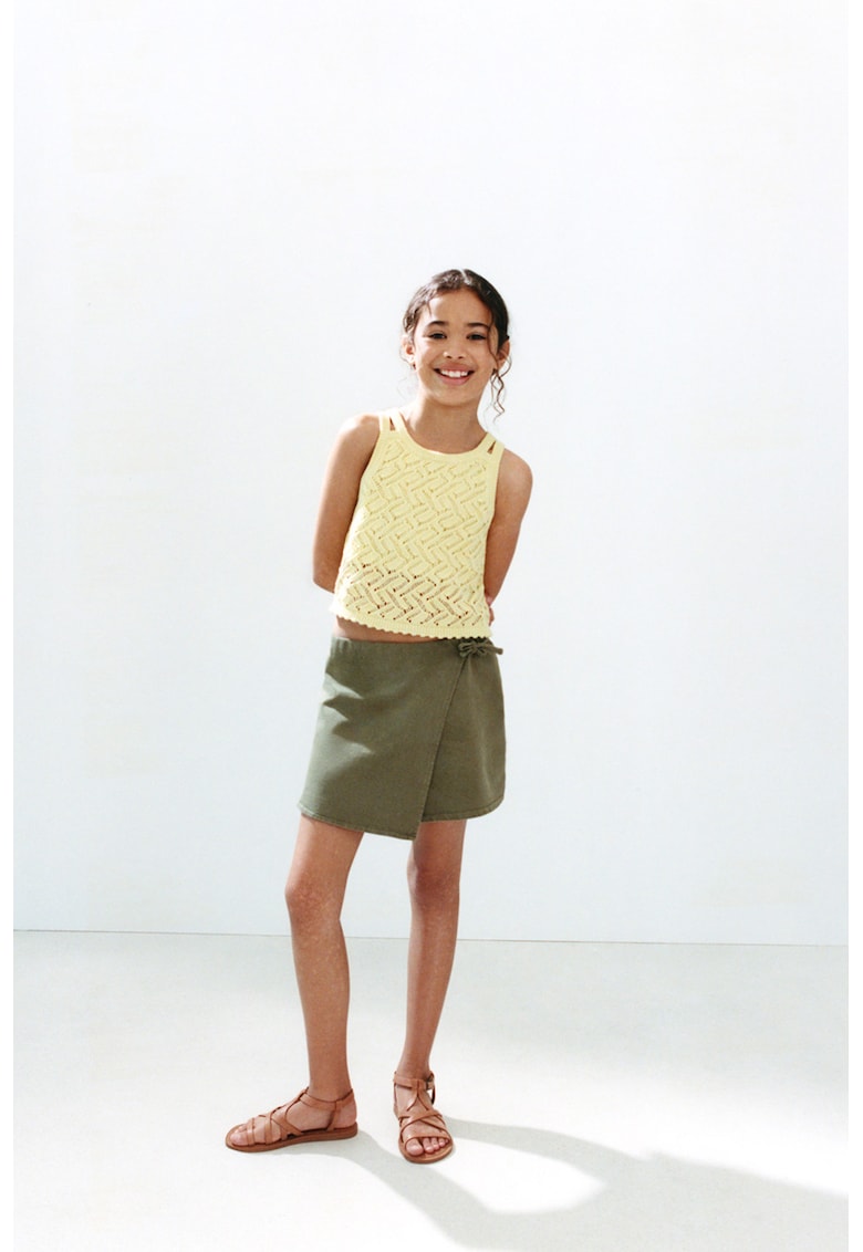 Fusta-pantalon din bumbac - Kaki
