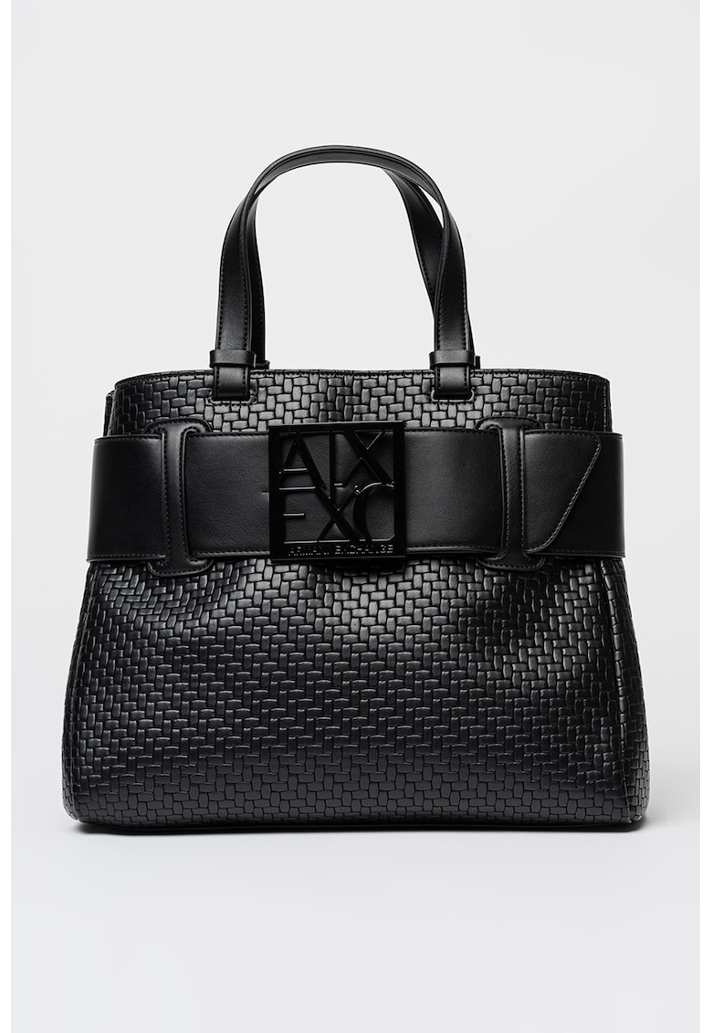 Geanta shopper din piele ecologica - Negru