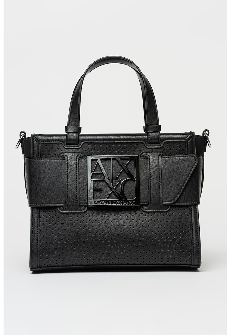Geanta shopper din piele ecologica - Negru