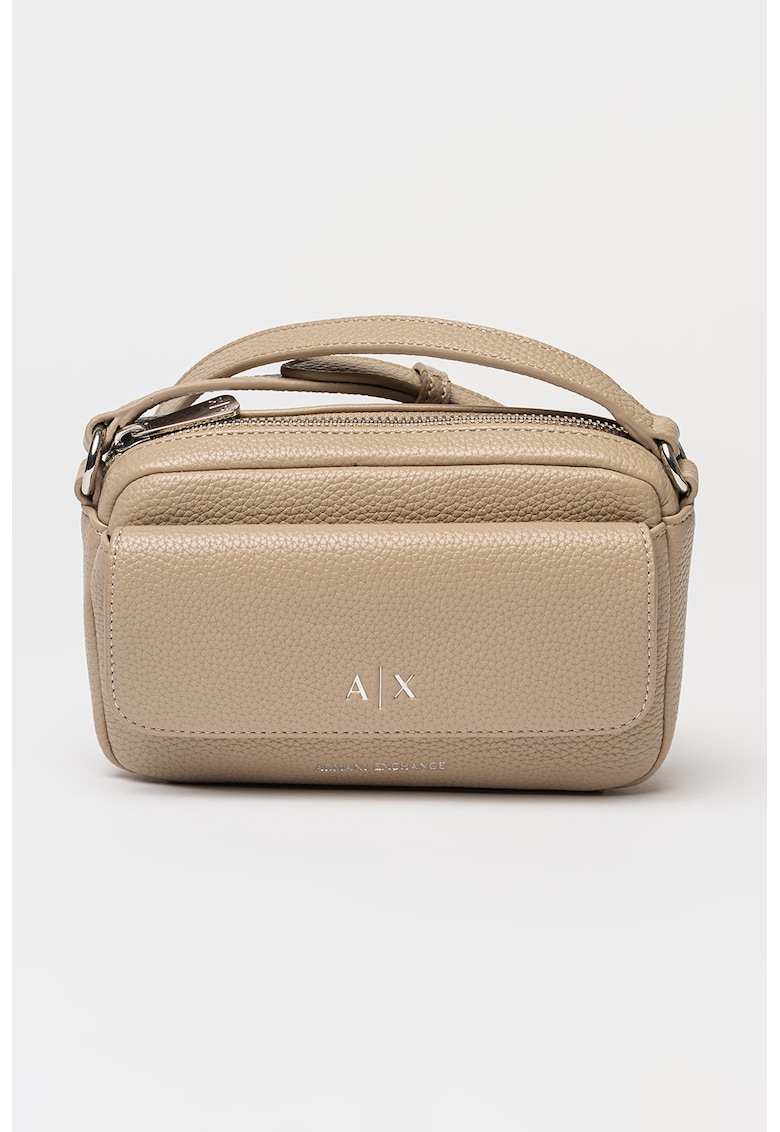 Geanta crossbody cu fermoar - Bej inchis