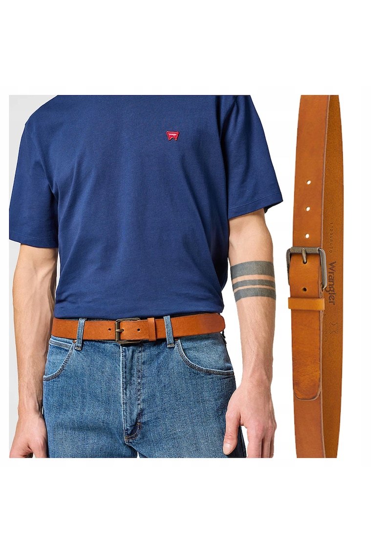 Curea Barbati - Regular Fit - Catarama Argintie - Design Clasic - Confortabila Si Stilata - Piele Naturala - Cadou Perfect - 105 cm - Maro