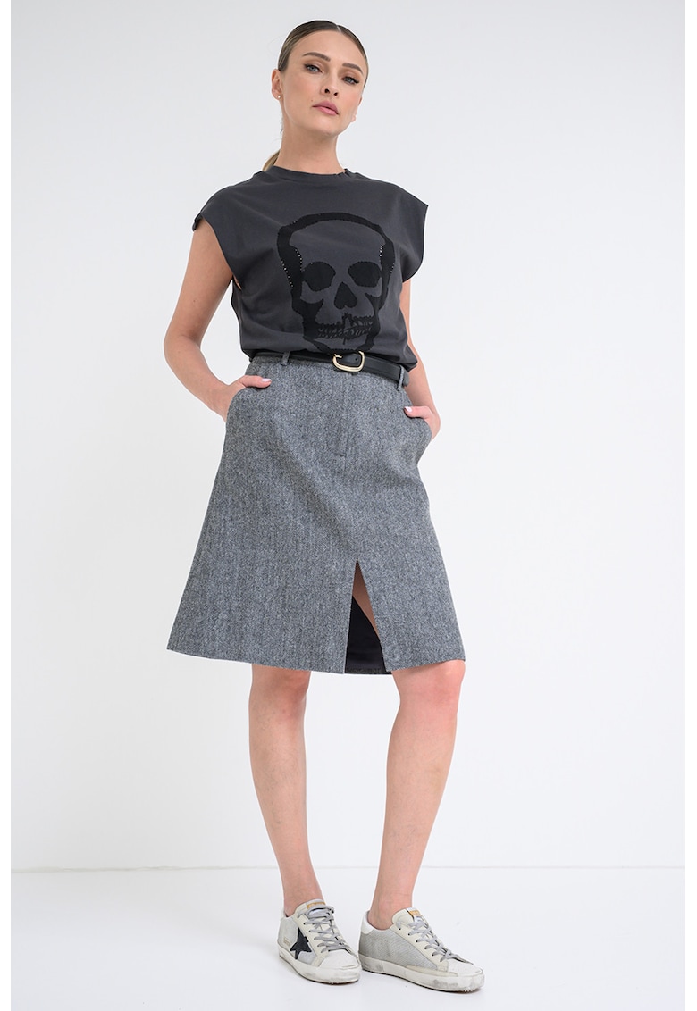 Tricou de bumbac cu imprimeu - Negru