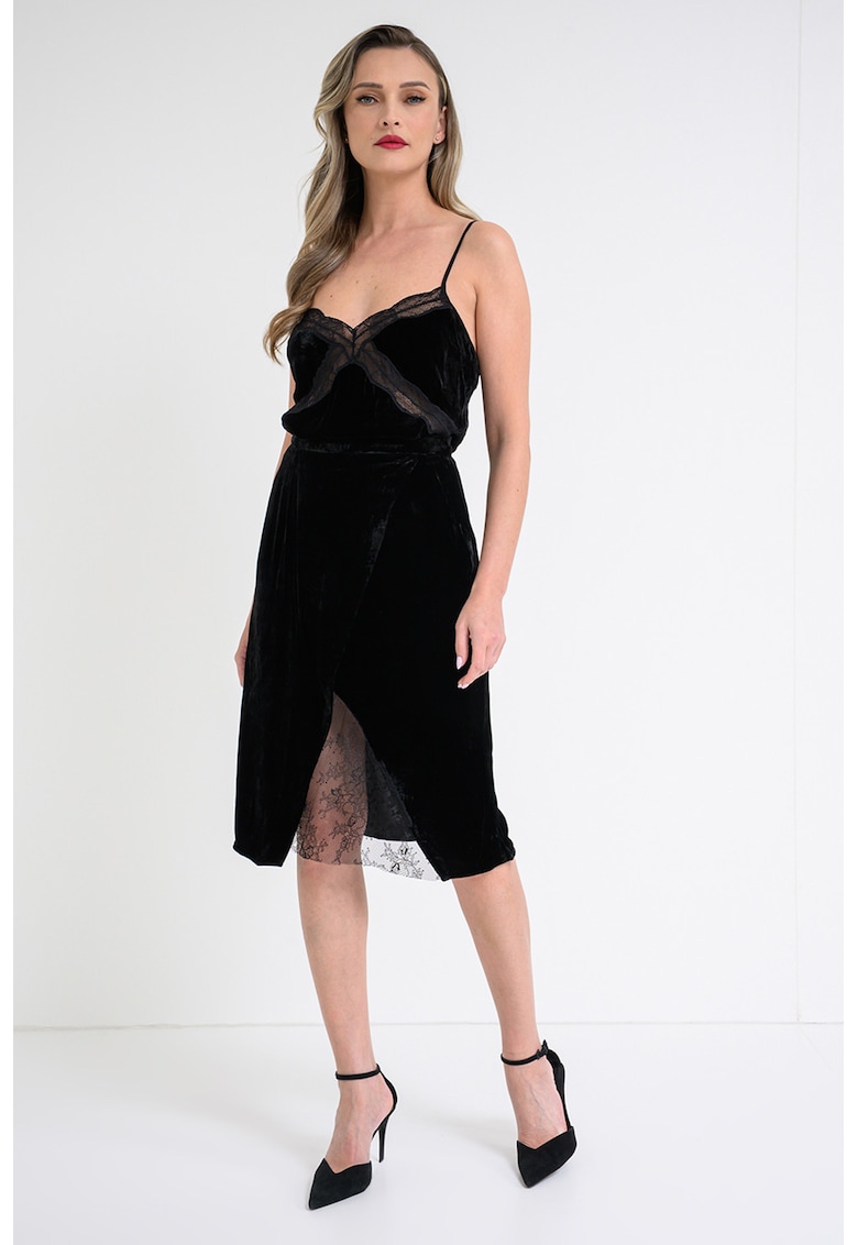 Top din amestec de matase Cishi - Negru