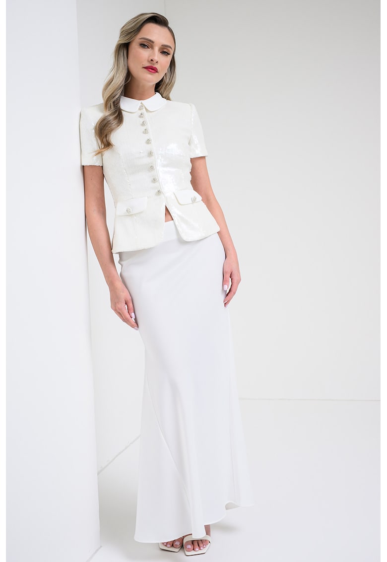 Bluza cu maneci scurte - Alb murdar