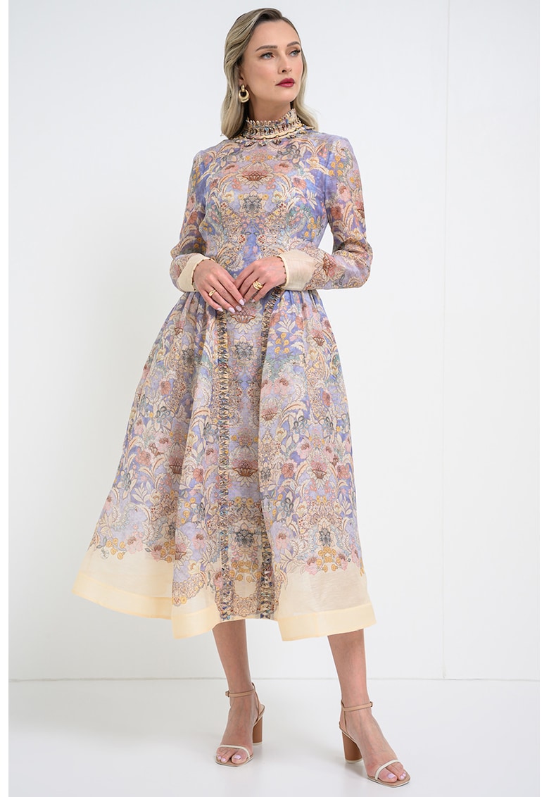 Rochie midi evazata - Multicolor