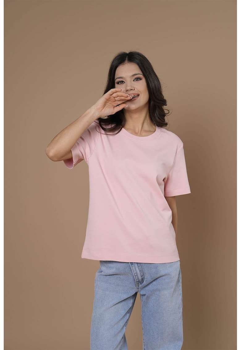Tricou din bumbac Iris - Roz pastel