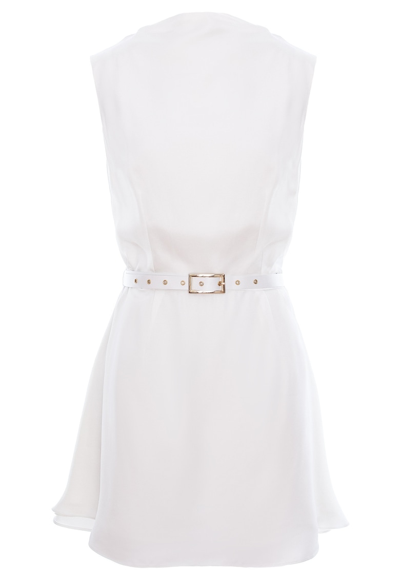 Rochie scurta in A din vascoza - Alb