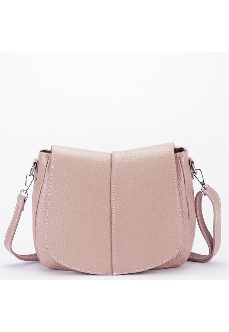 Geanta din piele naturala casual B-8960 123 - Roz deschis - 21x27x8