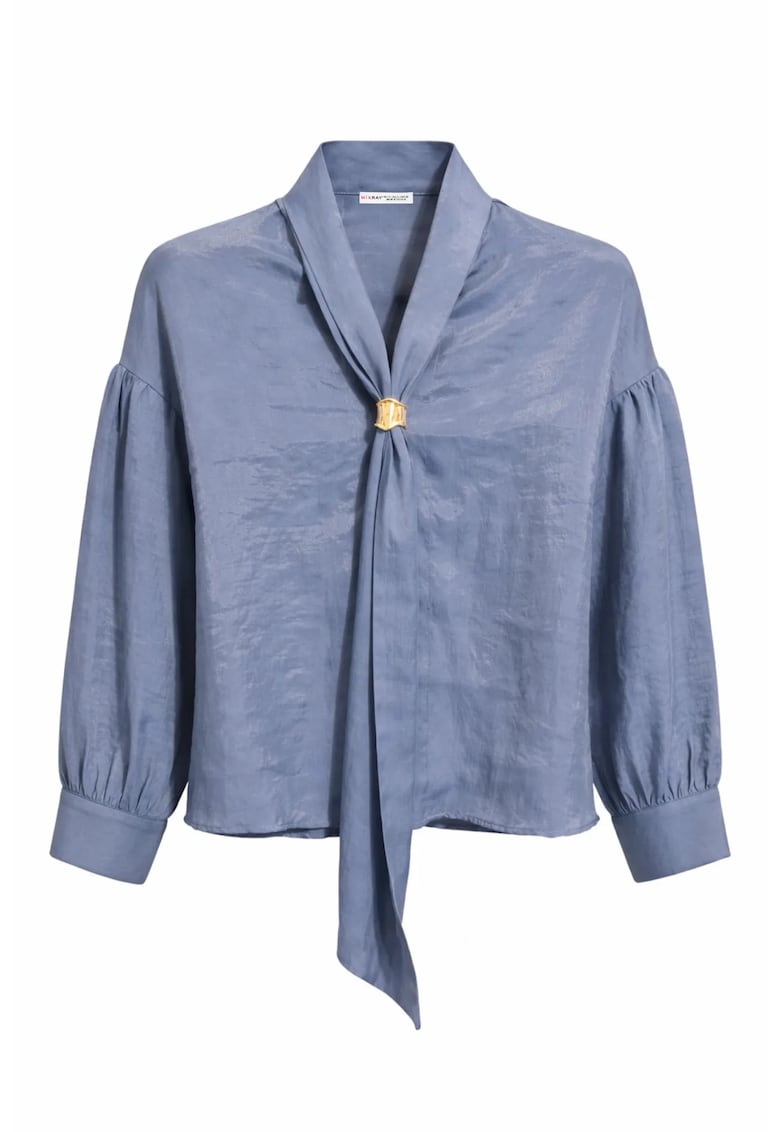 Bluza dama - Albastru - Decolteu in V