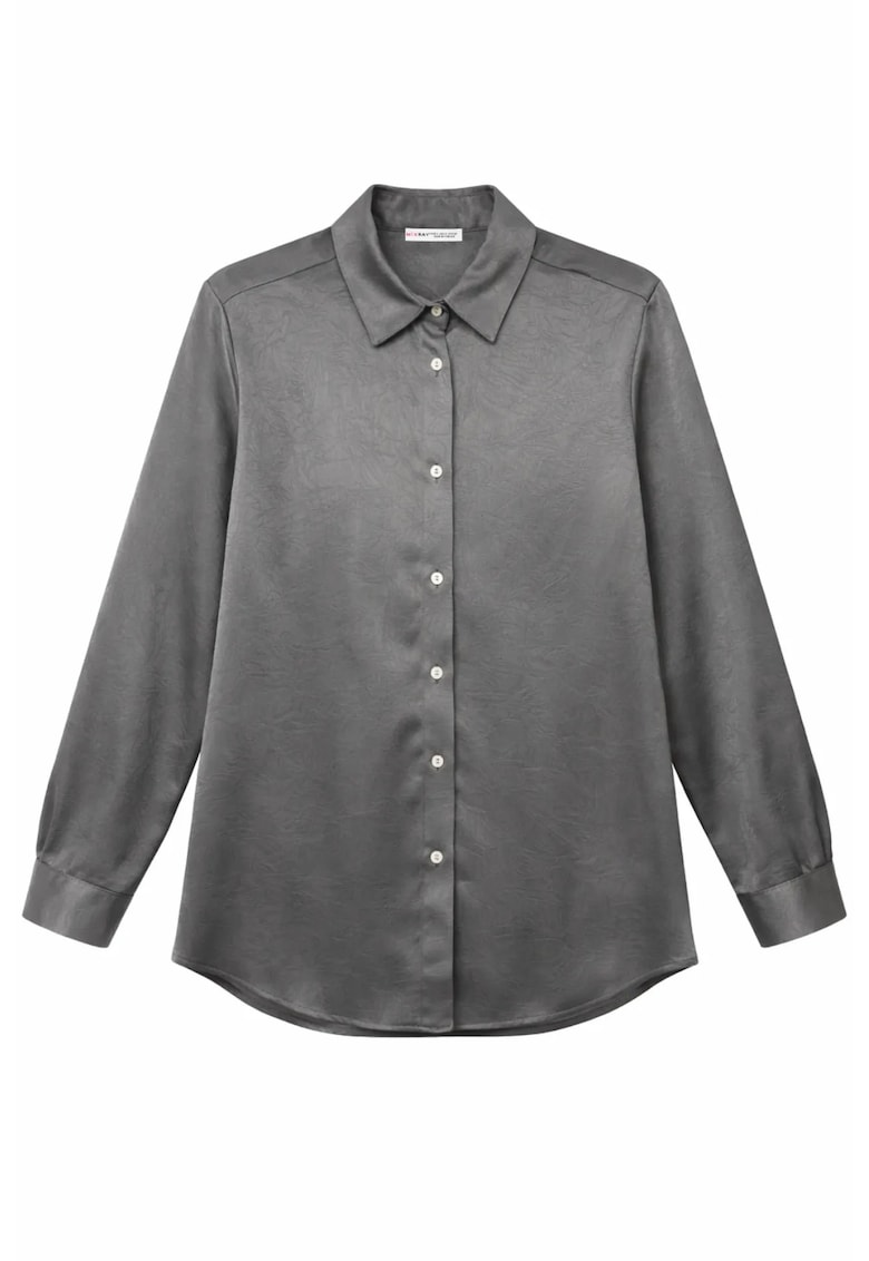 Camasi dama - camasa din satin - croiala regular fit - gri inchis - 100% poliester