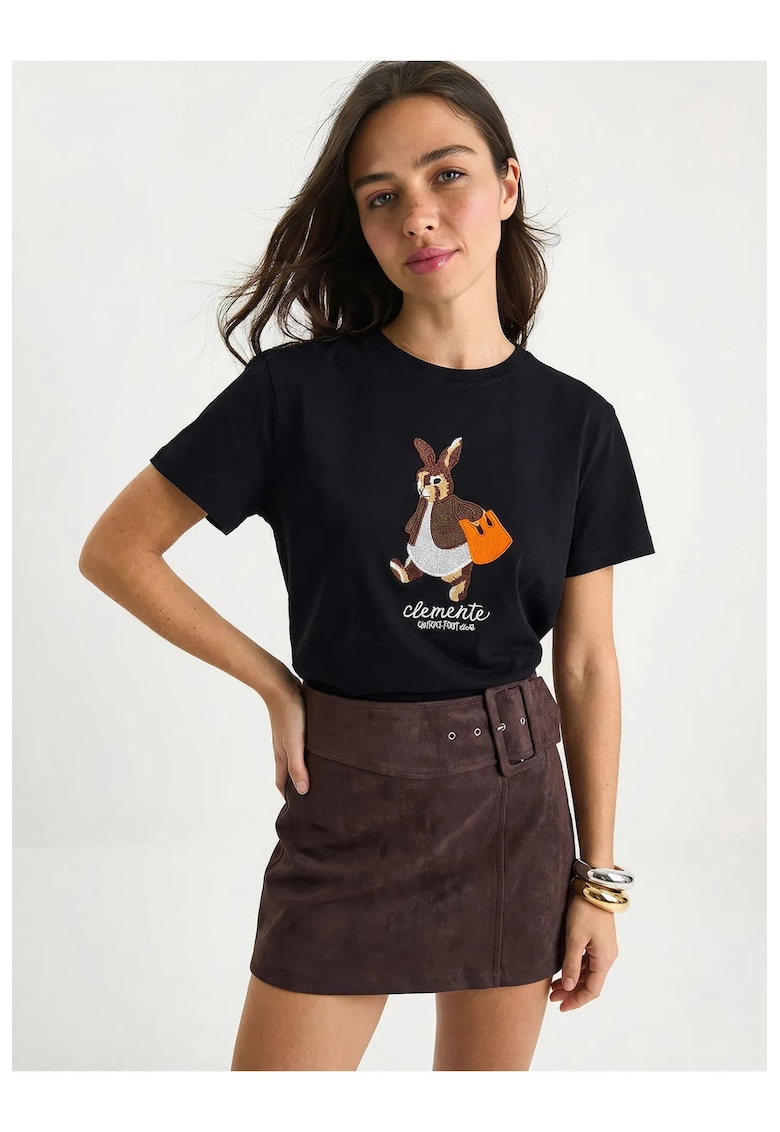Tricou dama negru - cu model