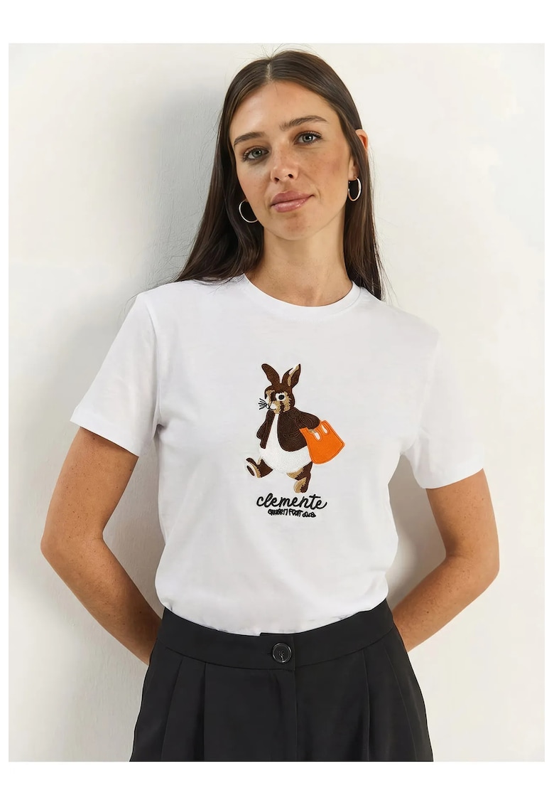 Tricou dama alb - cu model