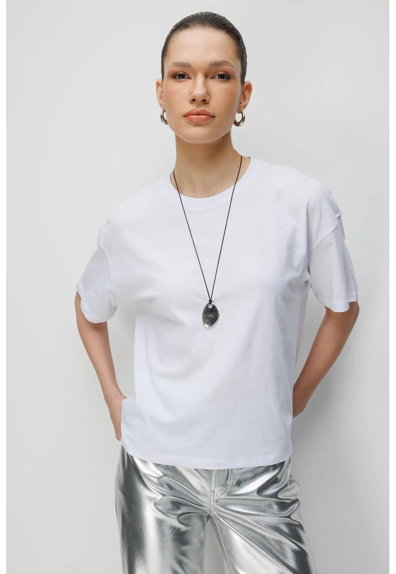 Tricou dama larg alb
