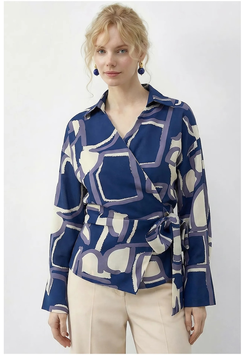 Bluza dama - Albastru - Viscoza/Poliester
