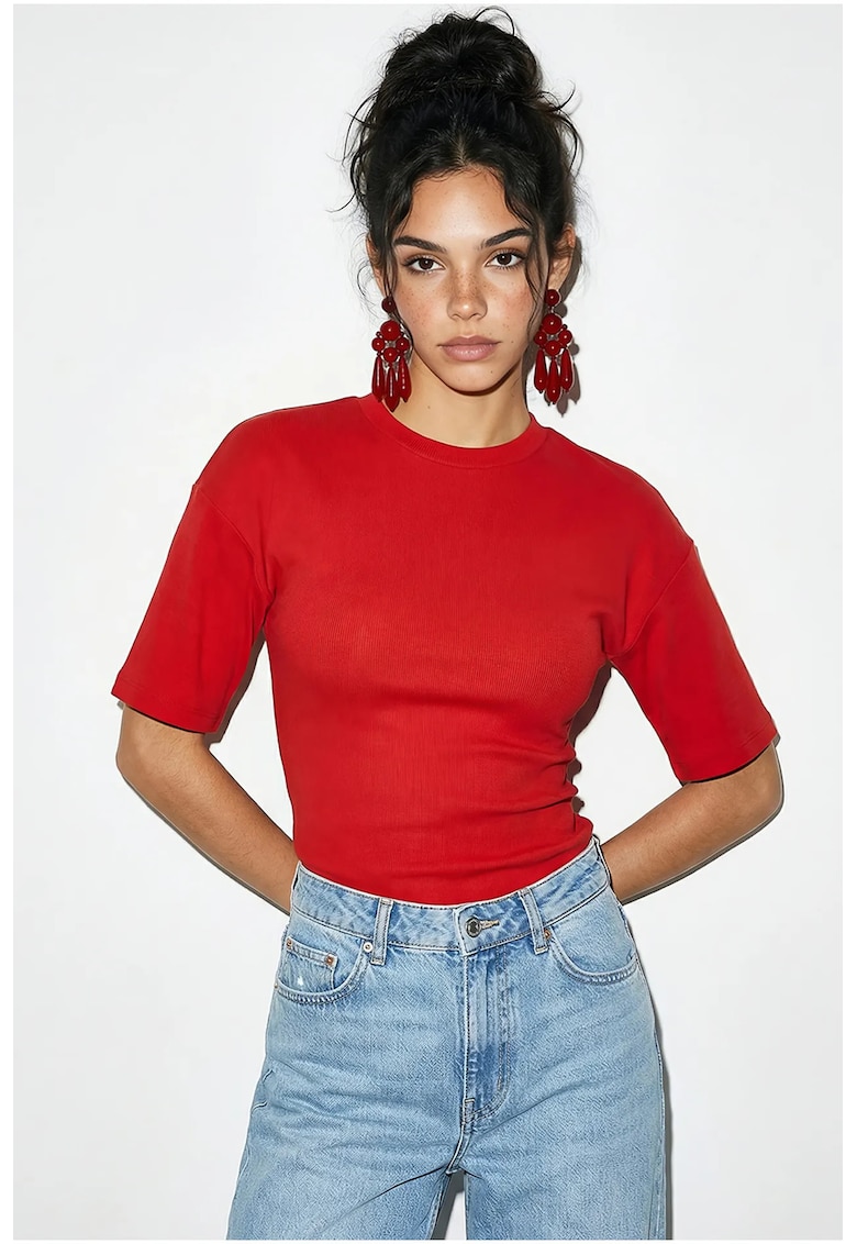 Tricou dama rosu - tip pulover