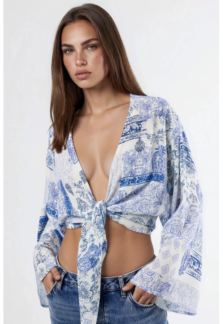 Bluza dama - Decolteu in V - Albastru