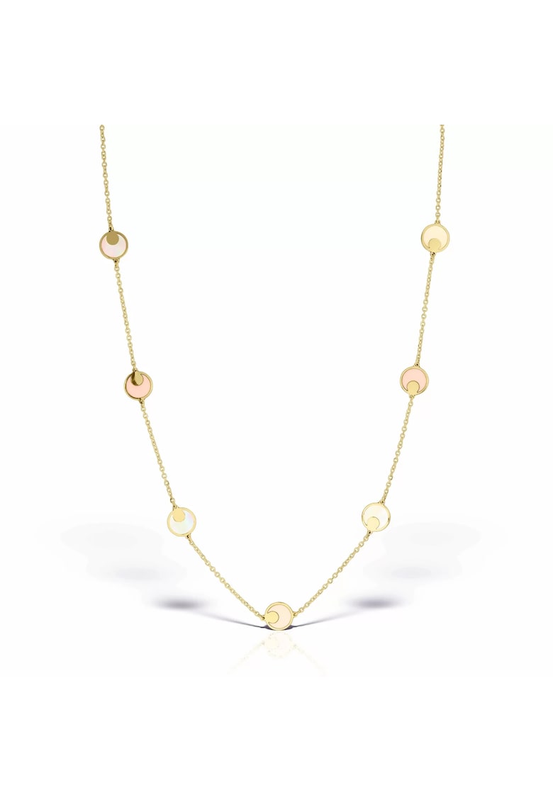 Colier pentru fete - aur 14 KT - sidef - lungime reglabila
