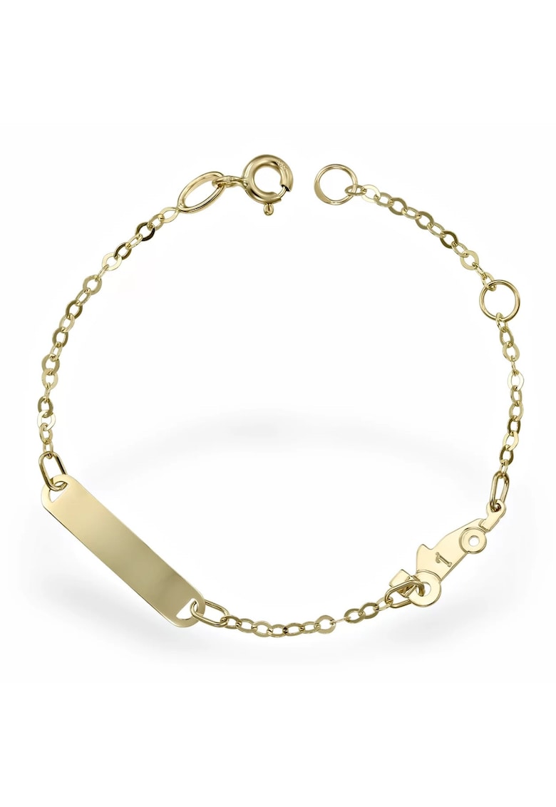 Bratara din aur pentru baieti - aur 14 KT - placuta personalizare - Galben