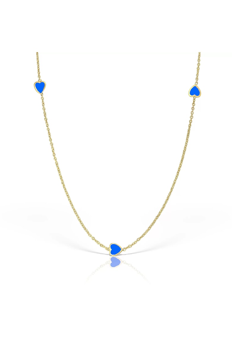 Lantisor pentru fete - aur 14 KT - pandantive incorporate - Albastru