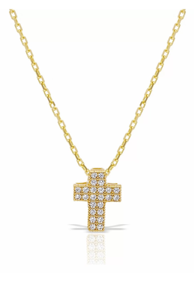 Lantisor cu cruciulita pentru fete - aur galben 14 KT cu pietricele