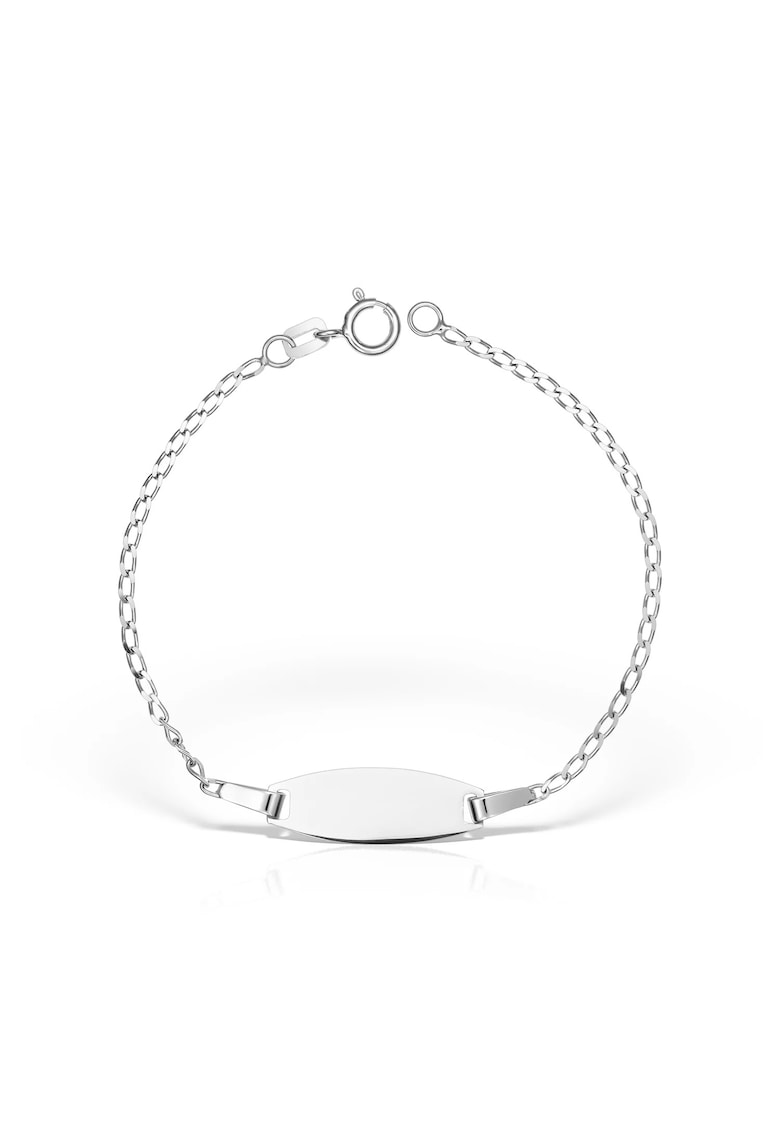 Bratara din aur alb 18 KT pentru copii - placuta personalizare
