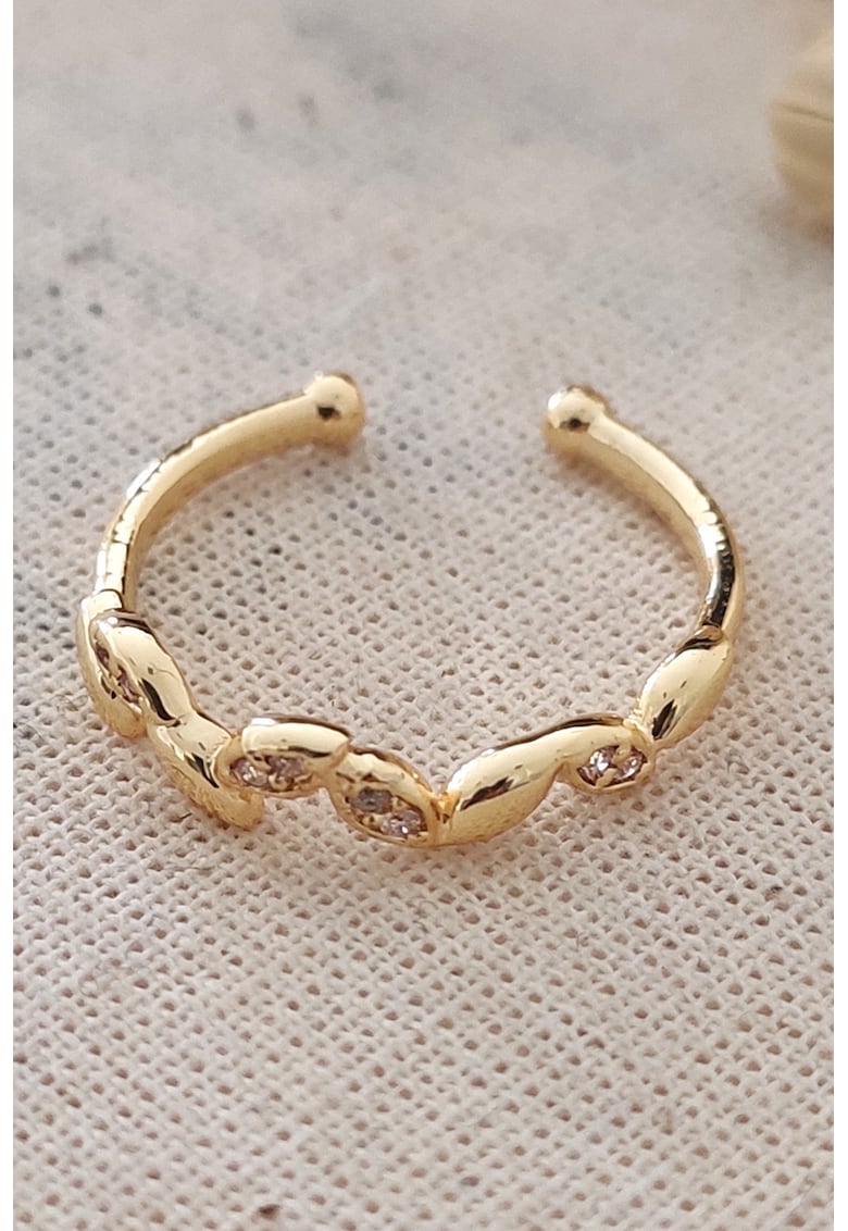 Inel ajustabil cu zirconia - Auriu