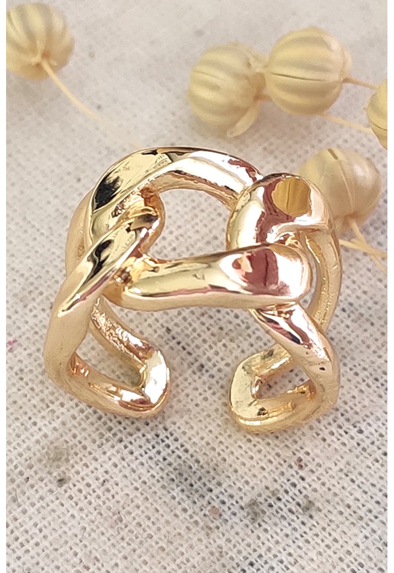 Inel cu aspect zale de lant - fara inchidere - Auriu