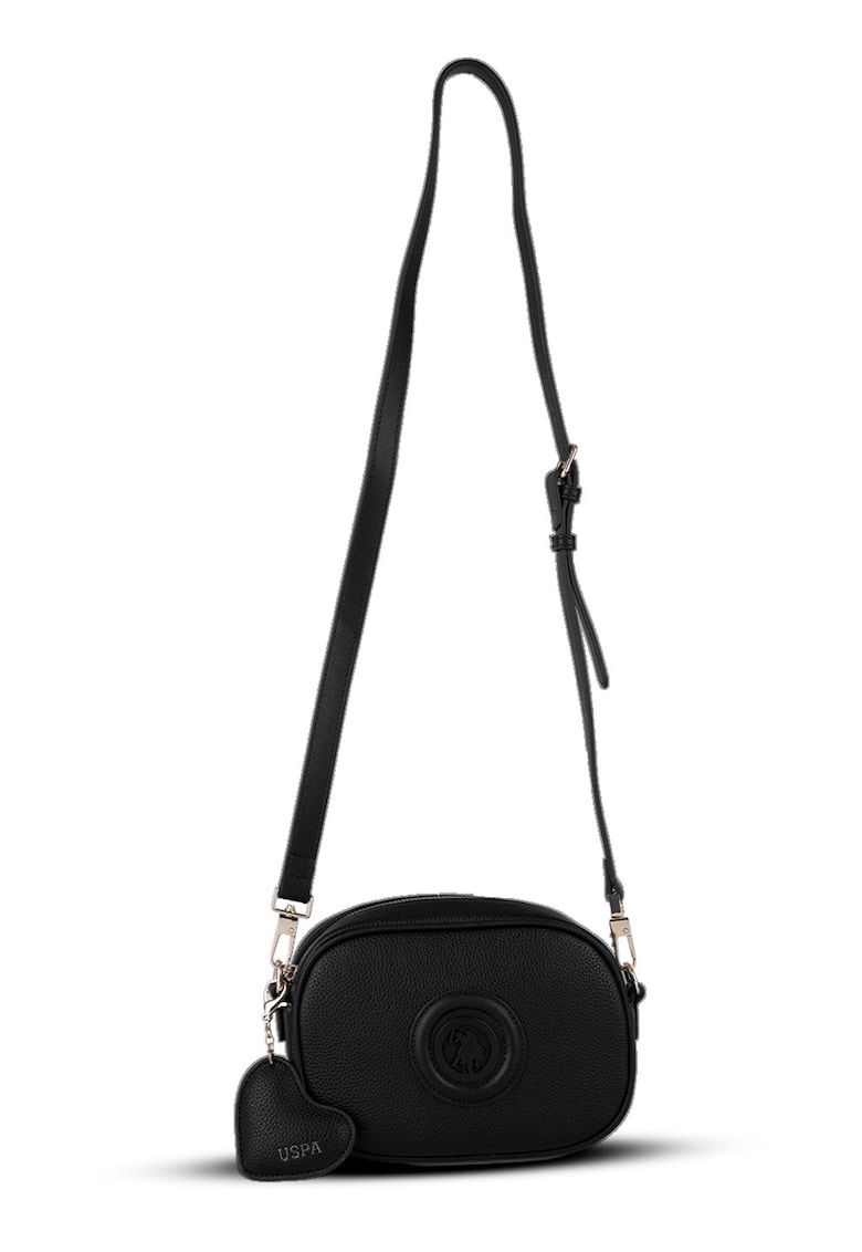 Geanta crossbody de piele ecologica - Negru