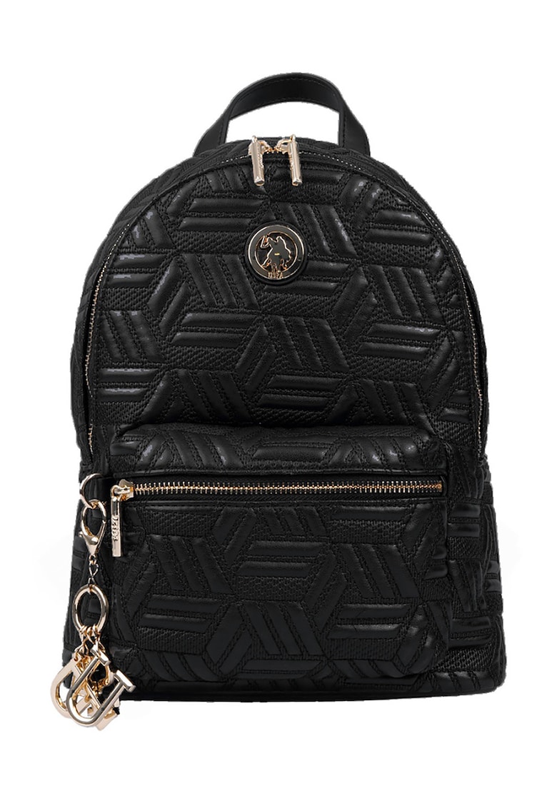 Rucsac de piele ecologica cu fermoar - Negru