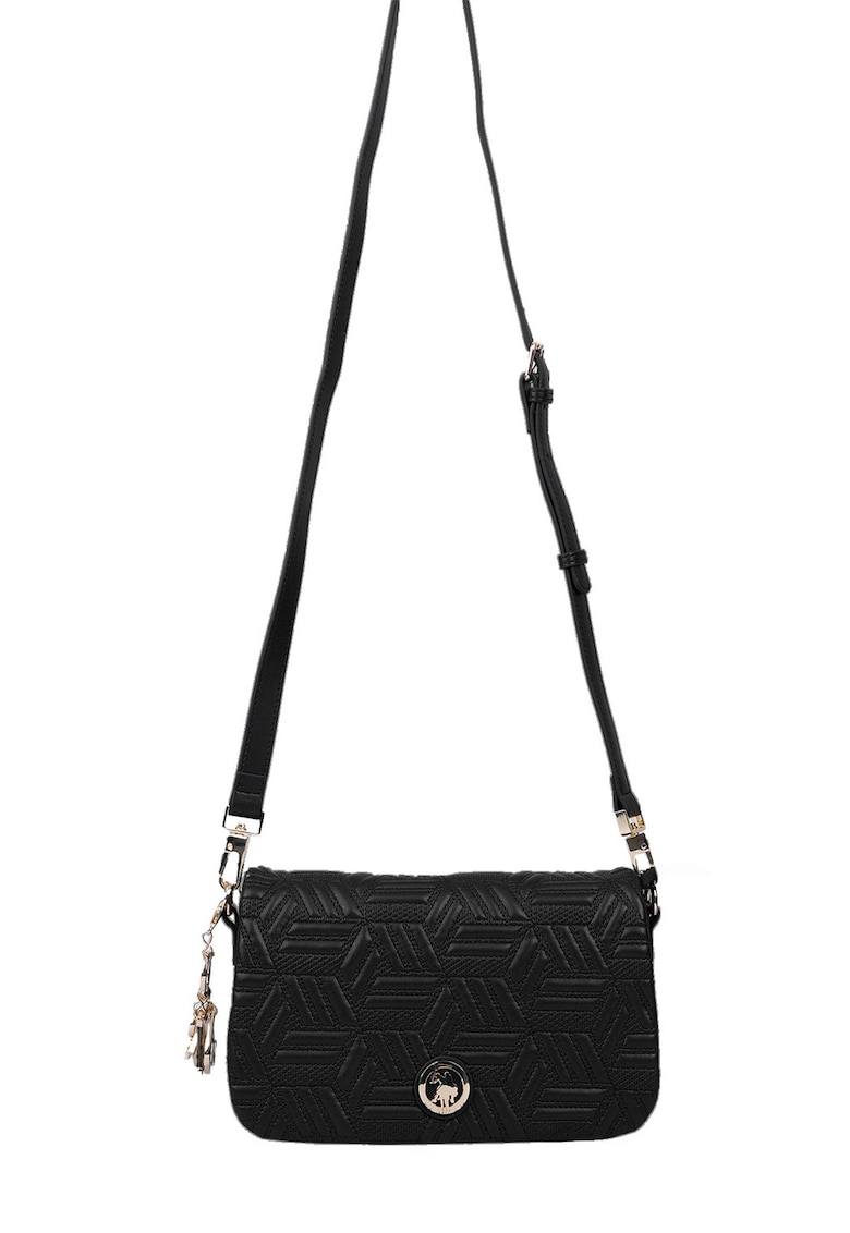 Geanta crossbody de piele ecologica - Negru