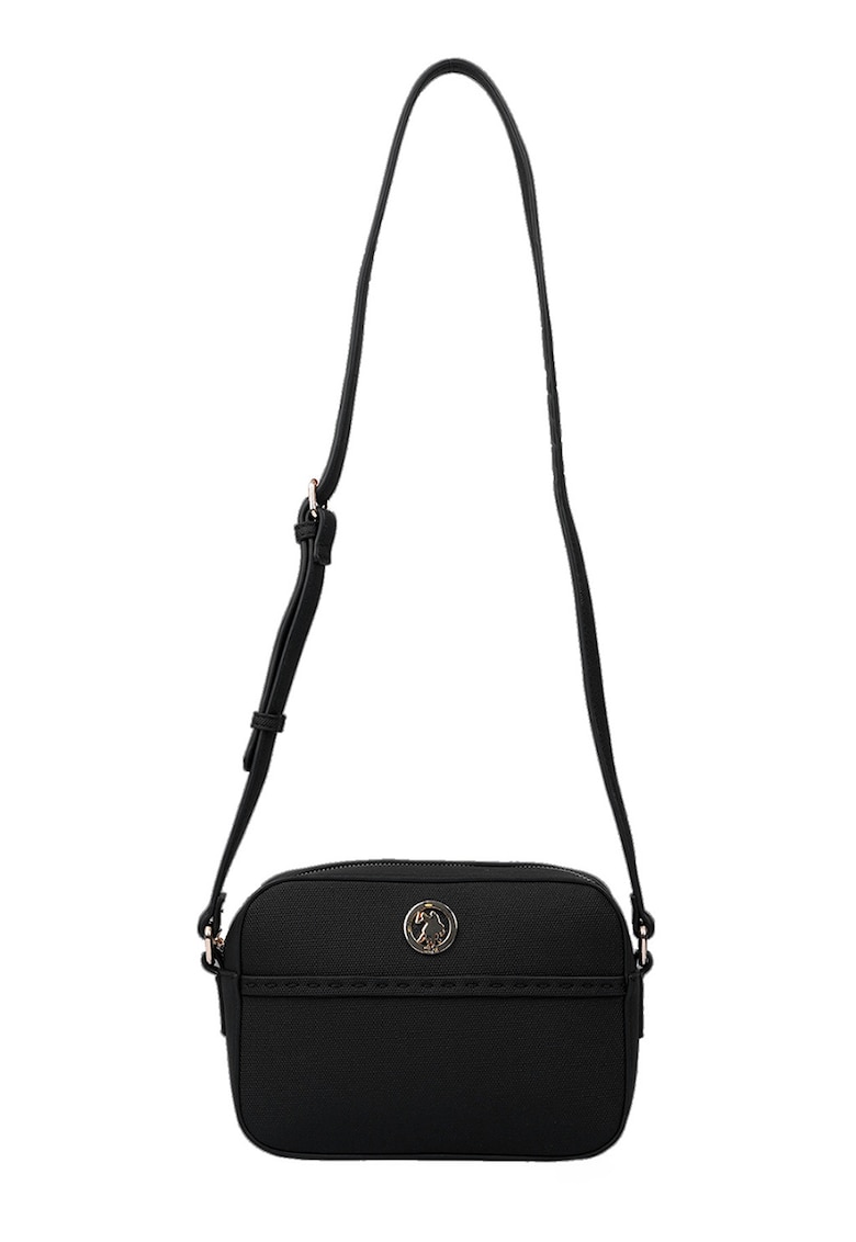 Geanta crossbody cu logo - Negru