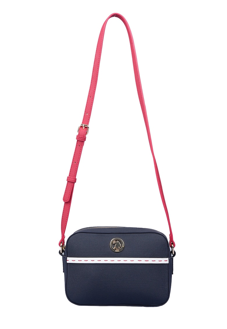Geanta crossbody cu logo - Rosu/Alb/Bleumarin