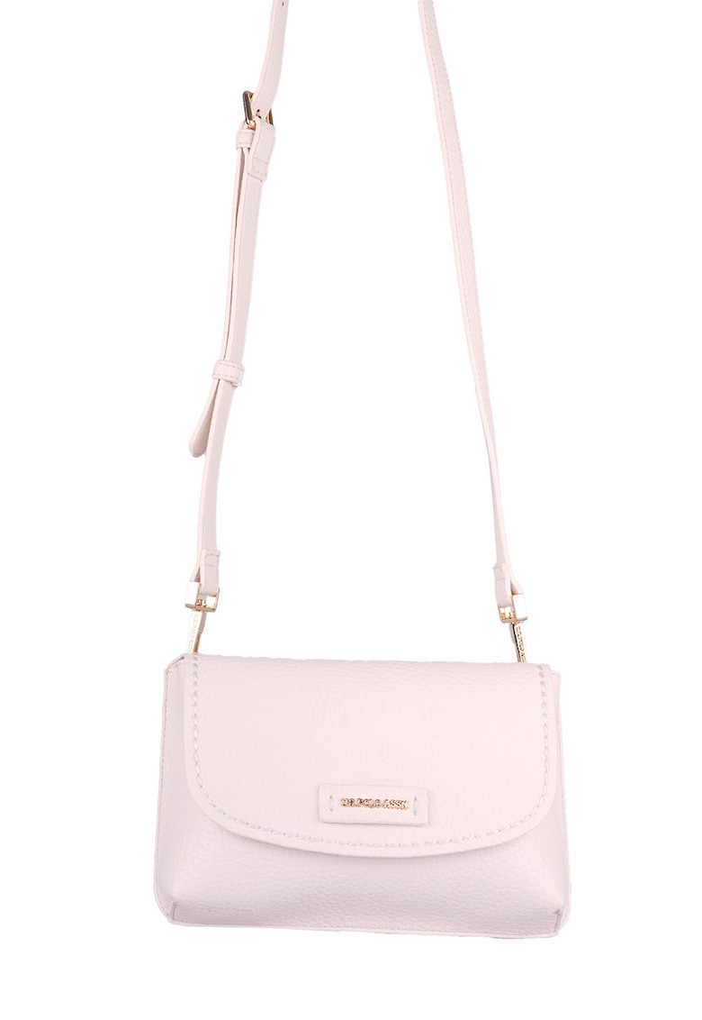 Geanta crossbody de piele ecologica cu bareta detasabila - Alb