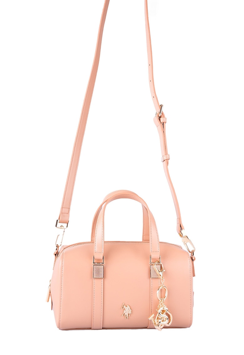 Geanta crossbody de piele ecologica - Roz somon