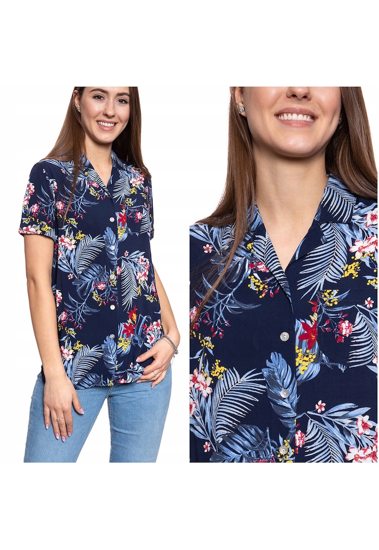 Camasa Dama - EDDA AOP BLOUSE - 100% Bumbac Natural - Croiala Regular Fit - Material Moale Si Respirabil - Design Modern Cu Model Colorat - Inchidere Nasturi - Ideala Pentru Orice Ocazie - Marimea 36 S - Multicolor