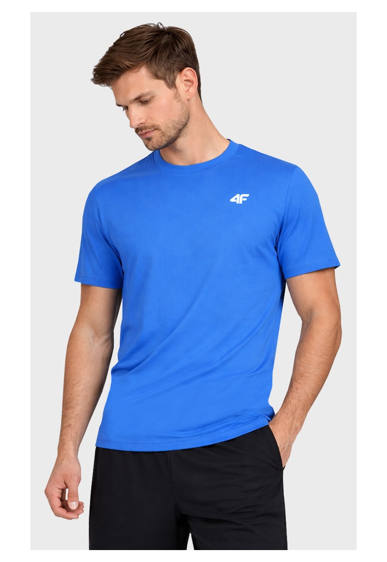 Tricou Casual Barbati - Albastru - Material 100% Bumbac - Cu Maneca Scurta - Redwqfgular Fit - Ideal In Viata De Zi Cu Zi Si Cusaturi Plate - Guler Rotund - Tesatura Usoara - Respirabila - Foarte Confortabila - Albastru