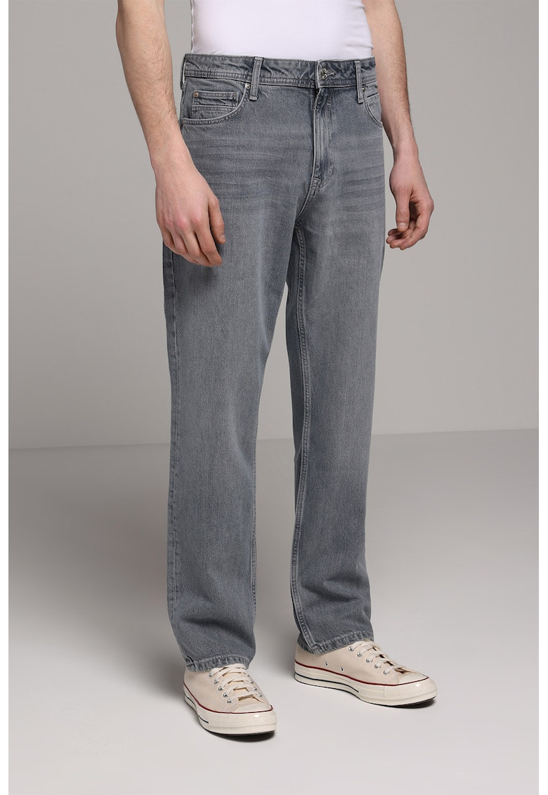 Blugi drepti relaxed fit - Gri melange