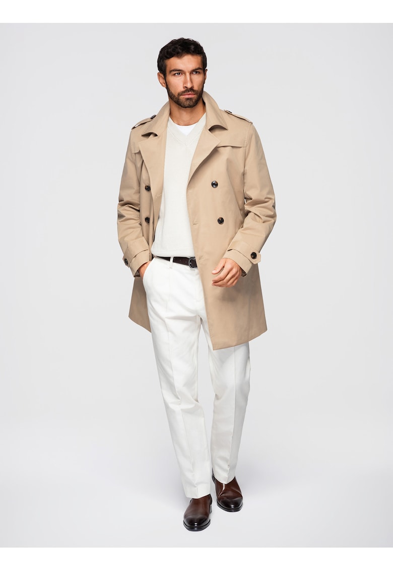 Trench elegant croiala slim OM-COLC-0146 - Bej