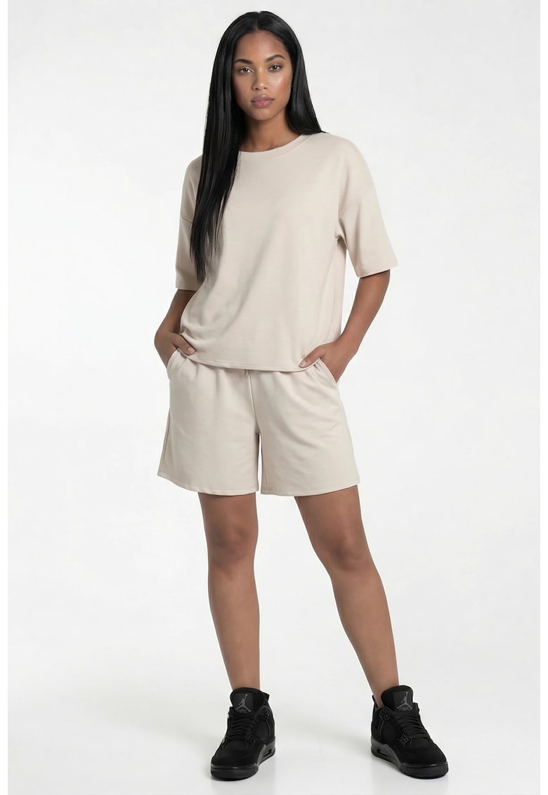 Set casual M1306 - oversize - bej - material elastic