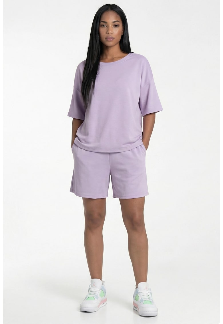 Set casual M1306 - violet - oversized - material elastic