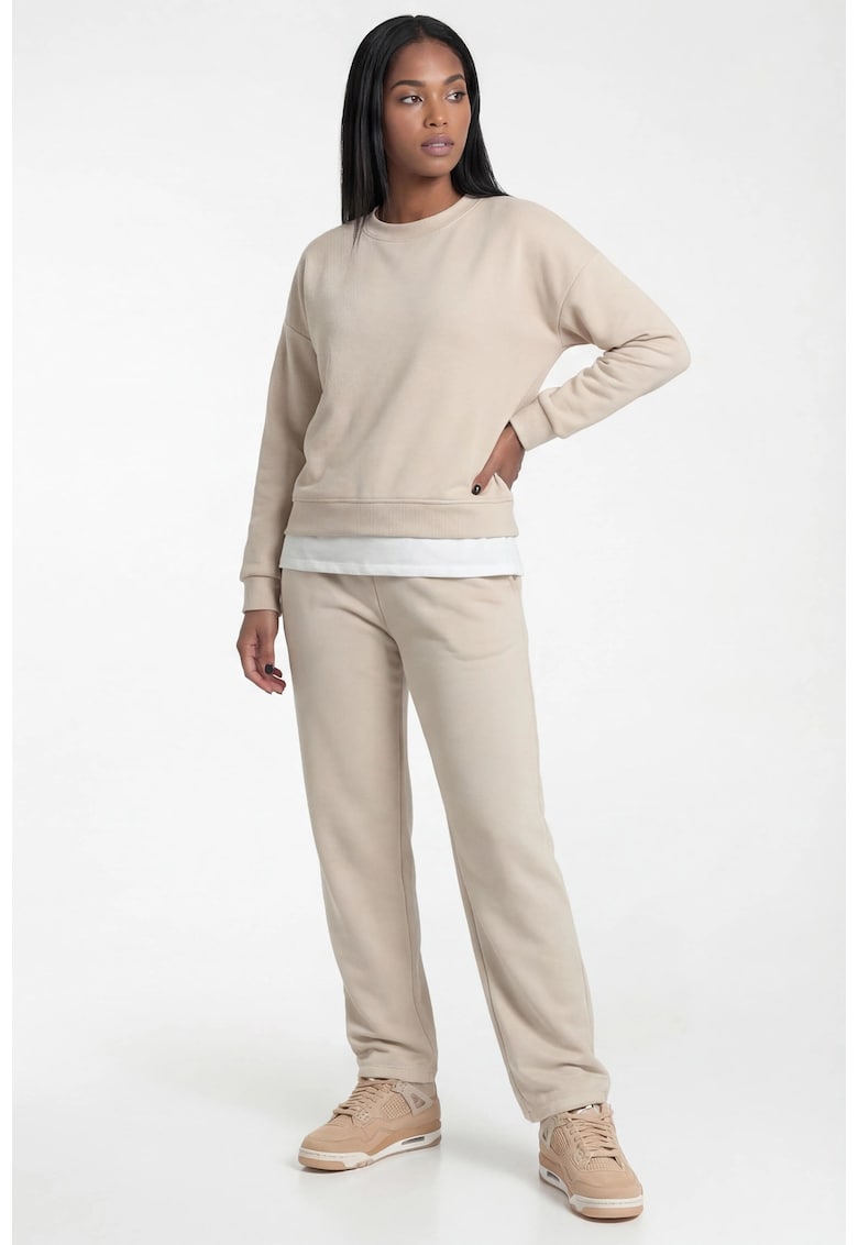 Trening dama M1315 - bej - croiala clasica - maneci lungi - viscoza