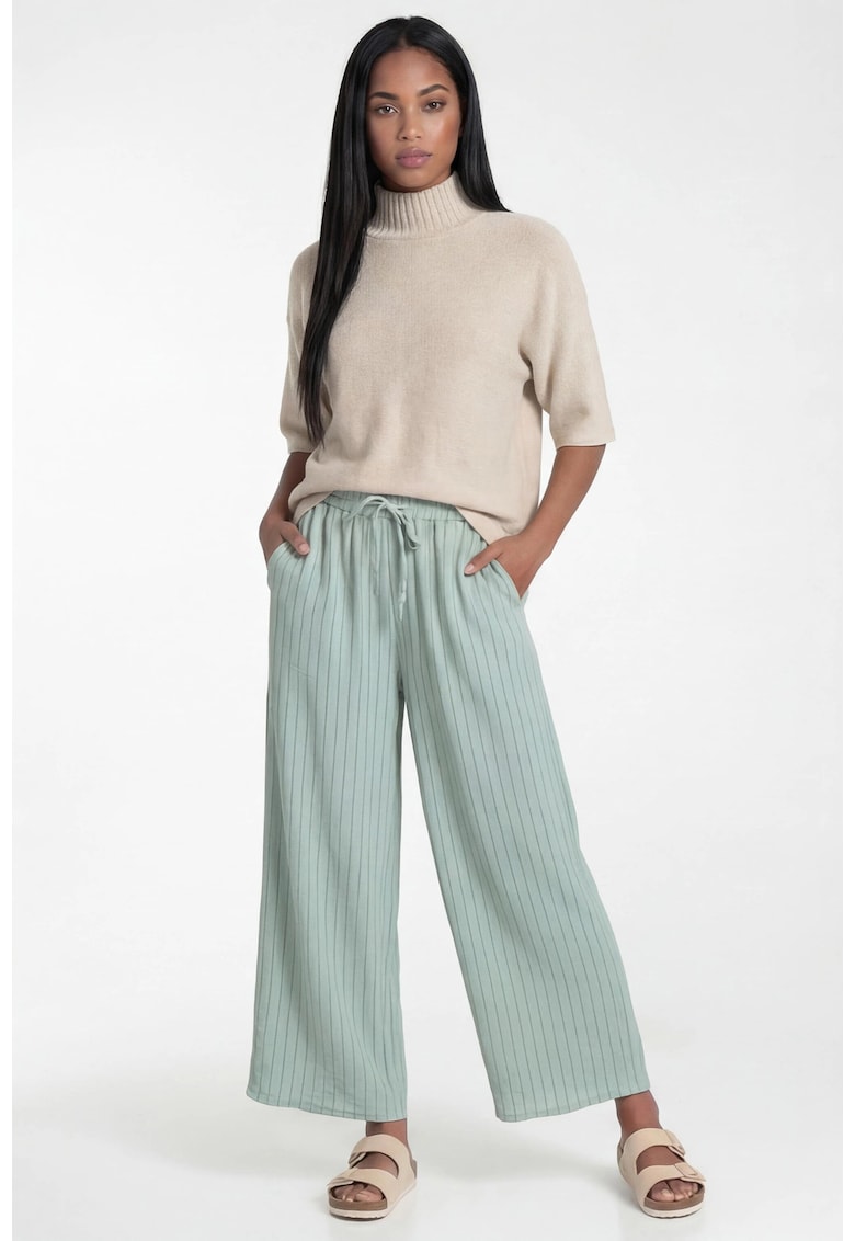 Pulover dama M1324 - bej - croiala lejera - guler inalt