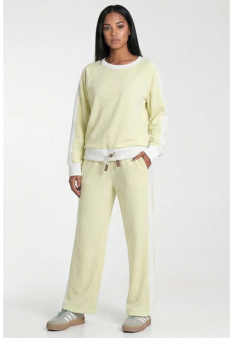 Trening dama M1314 - galben - croiala clasica - bluza cu decolteu rotund - pantaloni cu talie medie