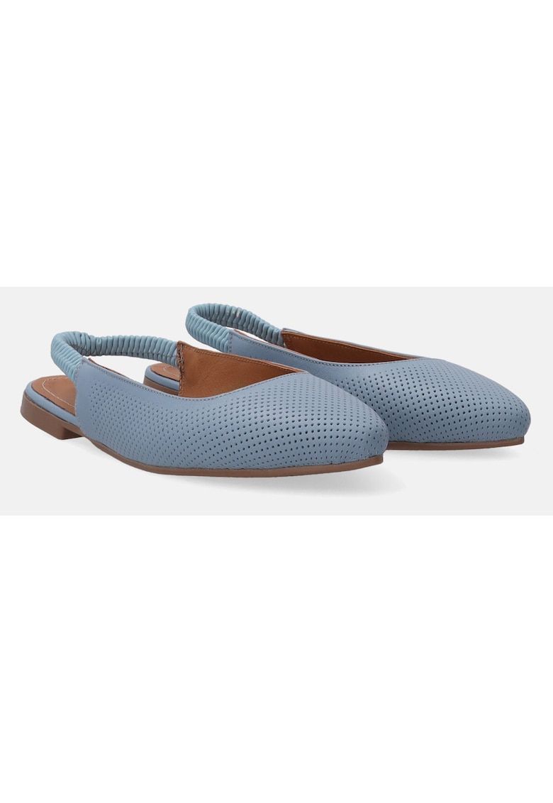 Balerini slingback din piele cu perforatii