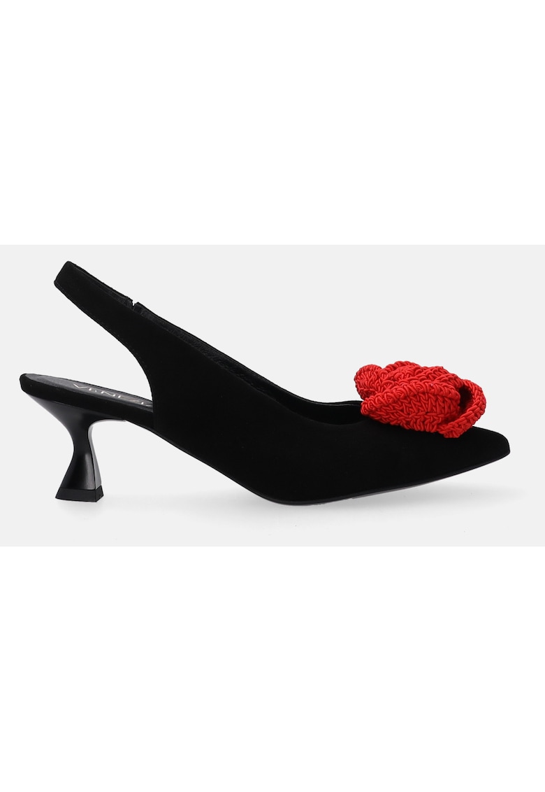 Pantofi din piele cu detaliu floare
