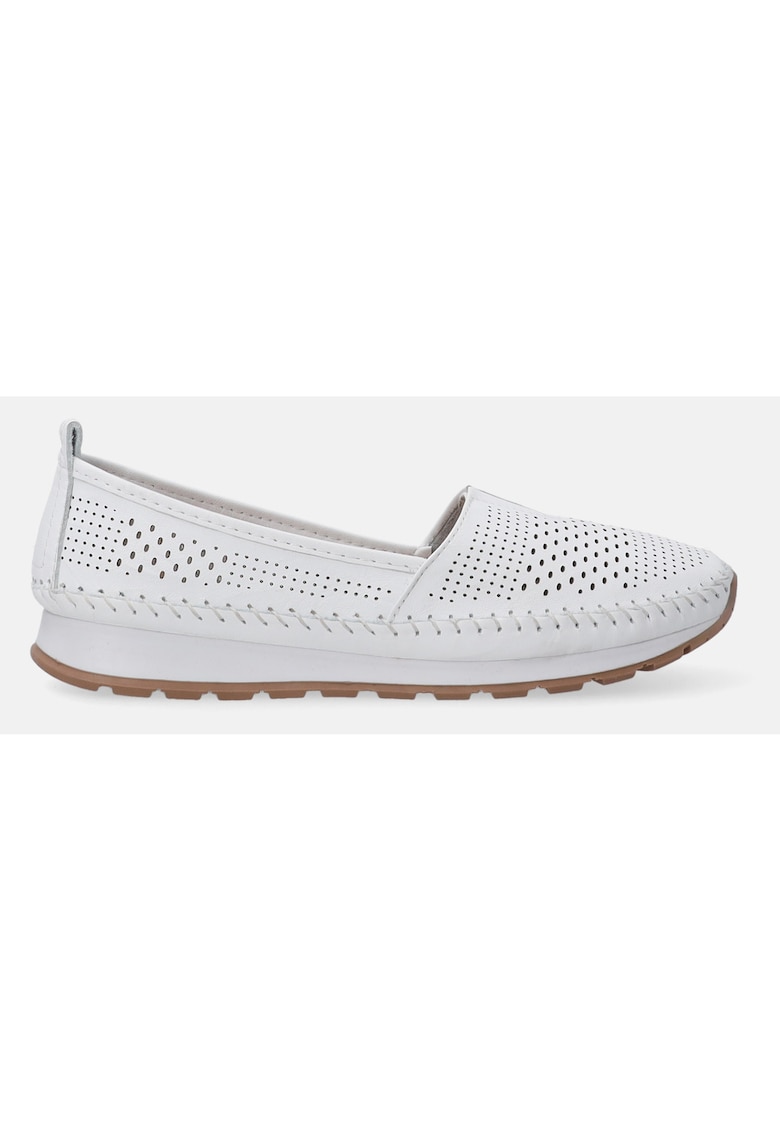 Balerini casual din piele cu perforatii