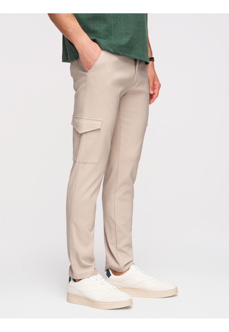 Pantaloni Cargo Barbati - Croiala Regular - Material Elastic - dwqfwqnchis - Gri